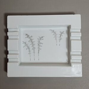 Vintage Large Fukagawa Hand Painted Ashtray HTF Bamboo Trees